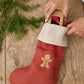 Christmas Stocking with Embroidered Gingerbread Man