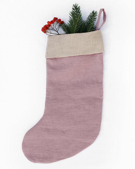 Christmas Stocking in Woodrose - MagicLinen