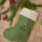Christmas Stocking in Embroidered Christmas tree | MagicLinen