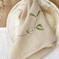 Embroidered Mistletoe Linen Napkin Set | MagicLinen