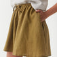 Flowy Linen Shorts RHINE in Khaki green | MagicLinen