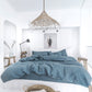 Gray blue linen duvet cover set (3 pcs)