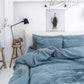 Gray blue linen duvet cover set (3 pcs)
