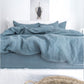 Gray blue linen duvet cover set (3 pcs)