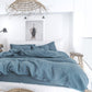 Gray blue linen duvet cover set (3 pcs)