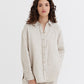 Long-Sleeve Linen Shirt ISLAY in Natural melange | MagicLinen modelBoxOn