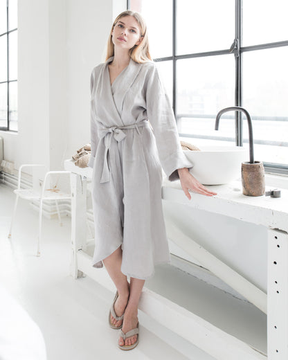 Linen bath robe