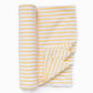 Linen beach towel in Striped yellow - MagicLinen
