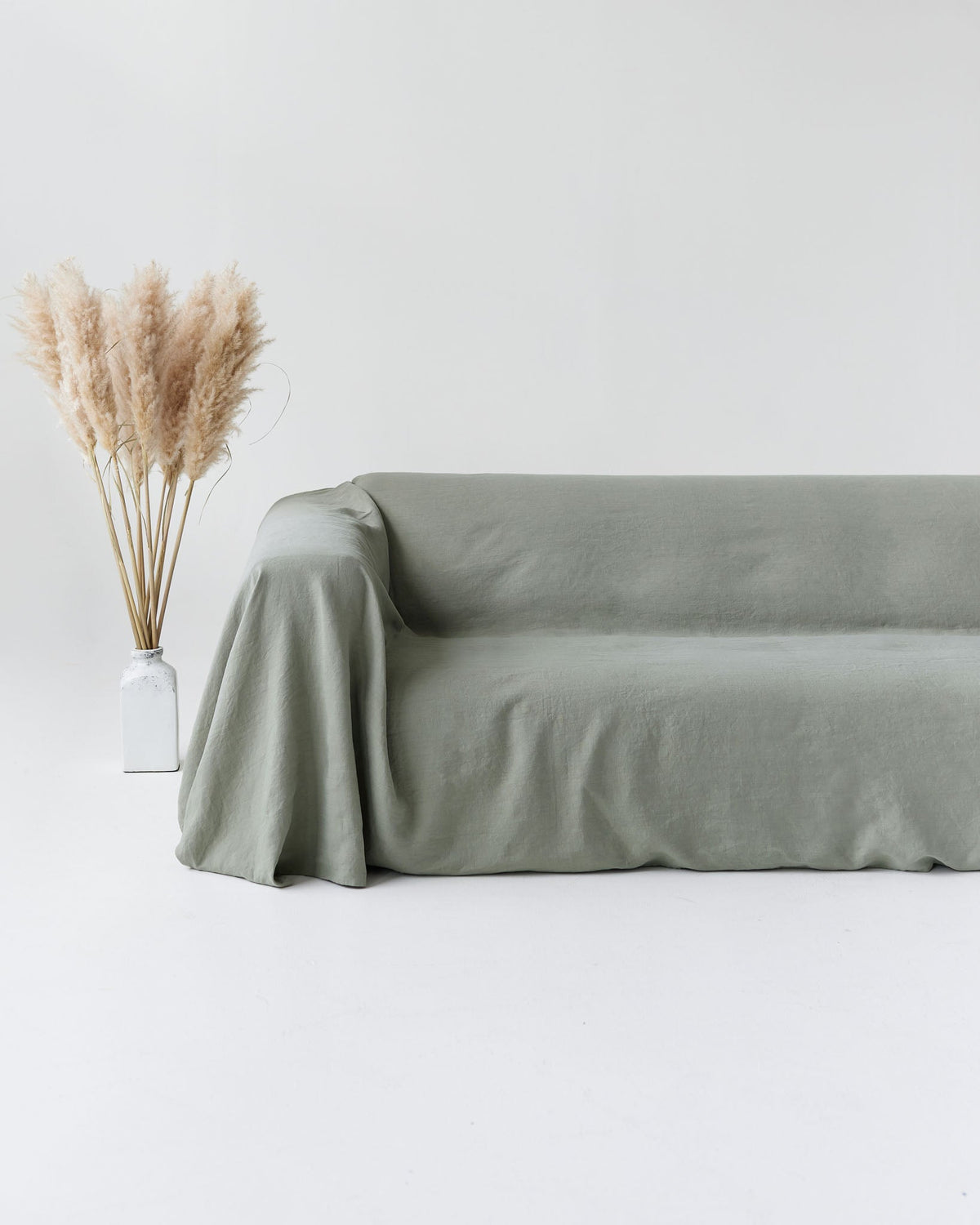 Linen couch cover in Calm sage