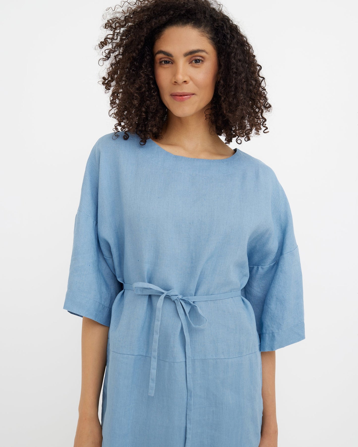 Linen Dress HANALEI in Soft blue