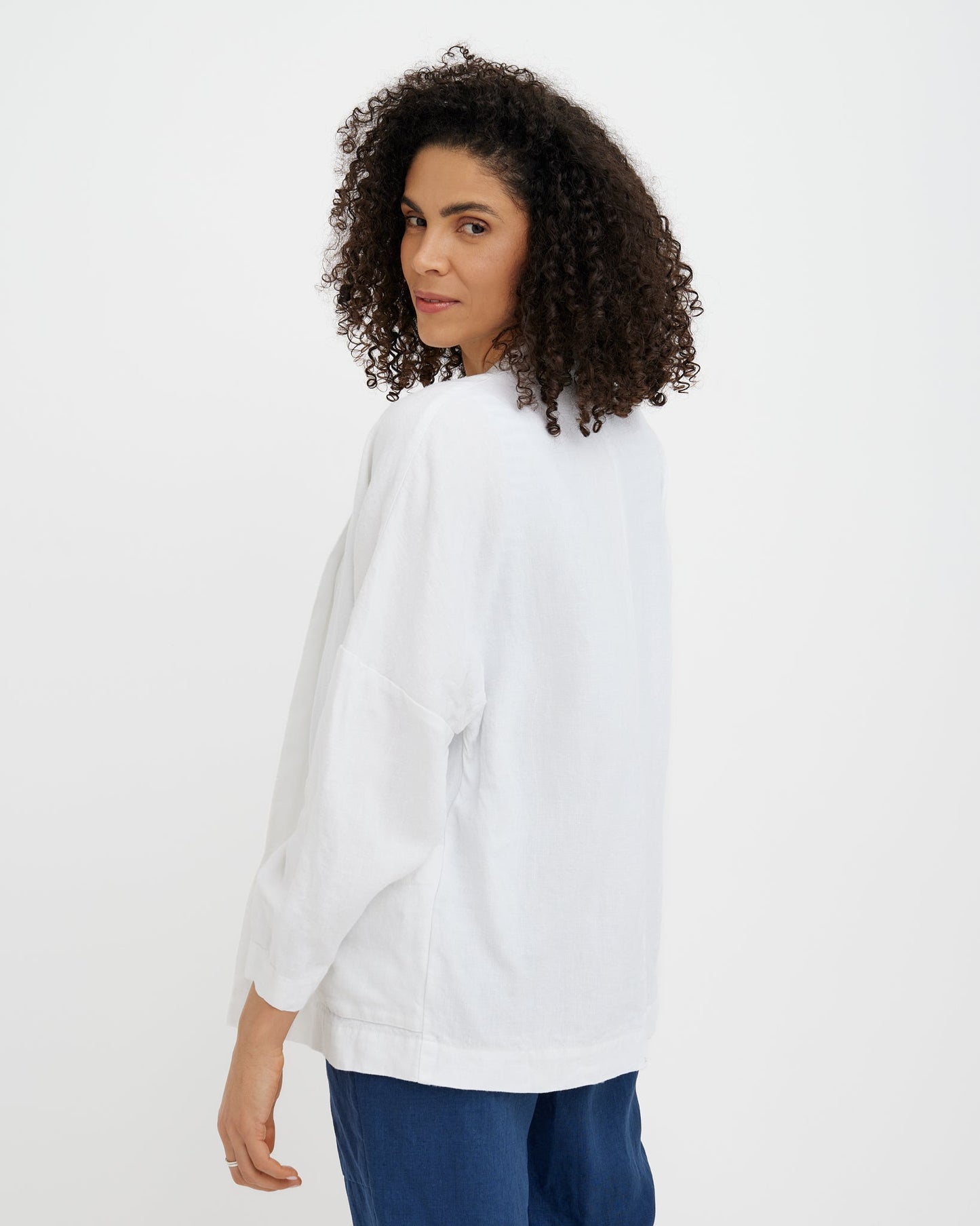 MagicLinen White SAN FRANCISCO jacket midweight 280 gsm linen texture