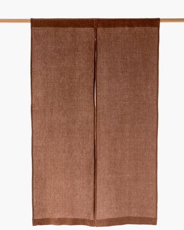 Linen noren curtains (1 pcs) in Chocolate brown