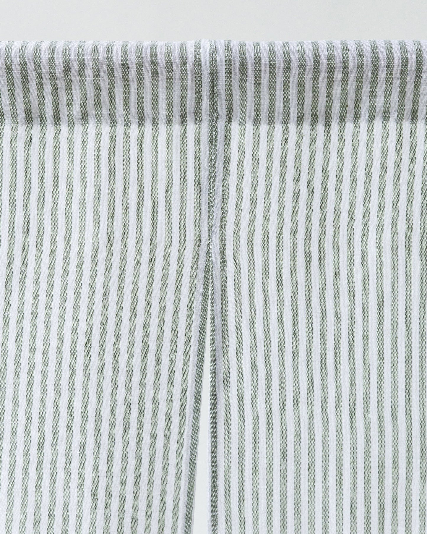 Linen Noren Curtains in Striped in Forest Green | Magiclinen