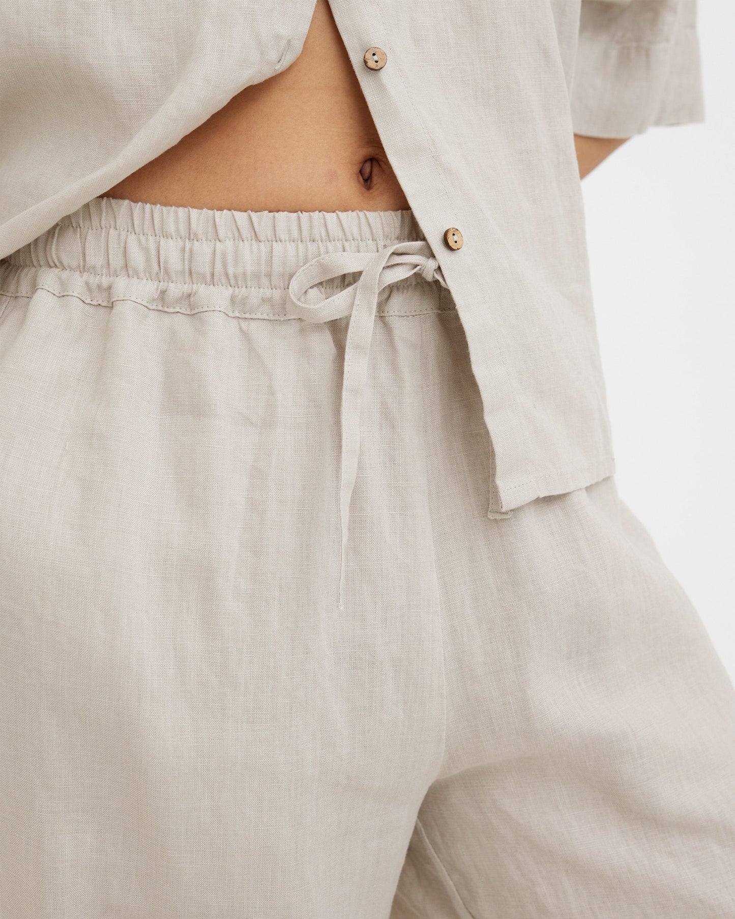 Linen pajama set AVEIRA in Natural flax