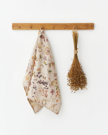 Linen Dish Towel in Autumn forest Print | MagicLinen