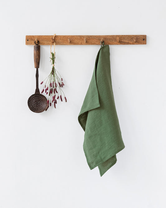 Linen Dish Towel in Forest green | MagicLinen