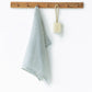 Linen tea towel in Striped in Forest Green | MagicLinen