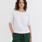 Loose-fit linen top MIDWAY in White