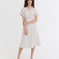 Linen wrap dress PEHOE in Natural Melange | MagicLinen modelBoxOn2