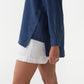 Long-Sleeve Linen Shirt ISLAY in Deep navy blue | MagicLinen