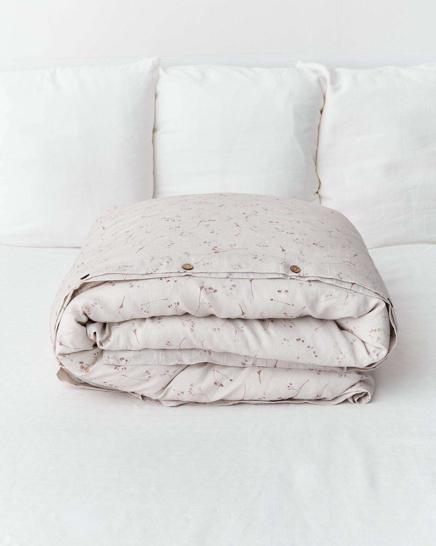 Memory garden print linen duvet cover