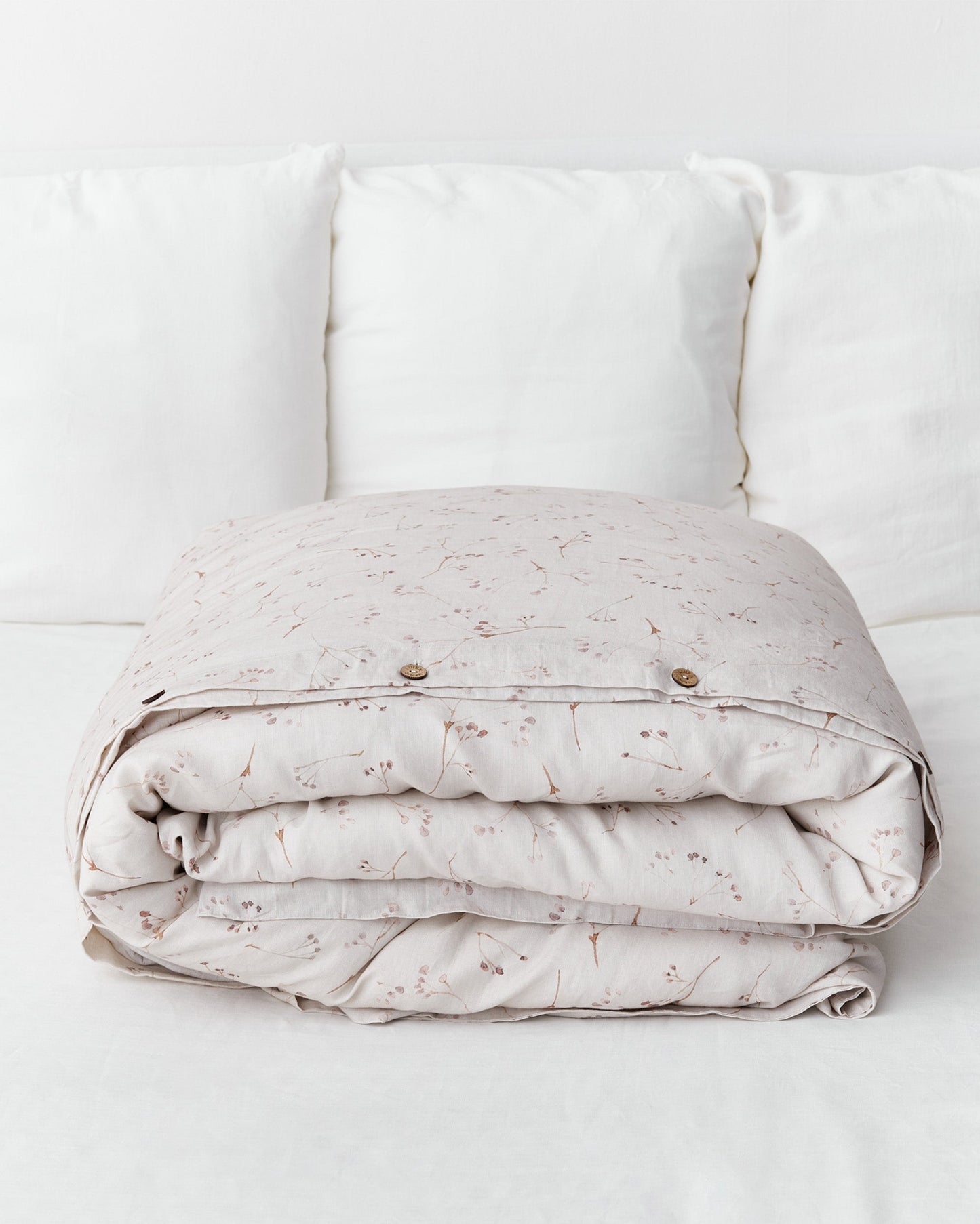 Memory garden print linen duvet cover