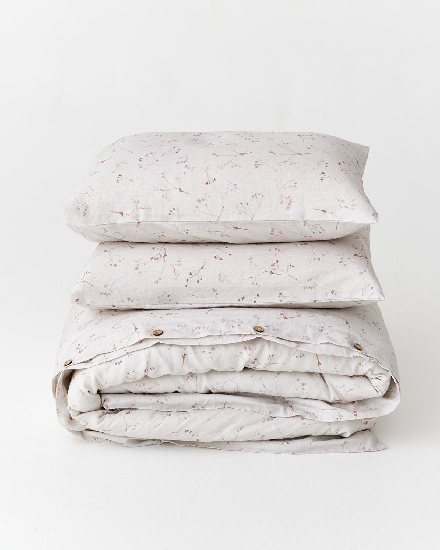 Memory garden print linen duvet cover set (3 pcs)