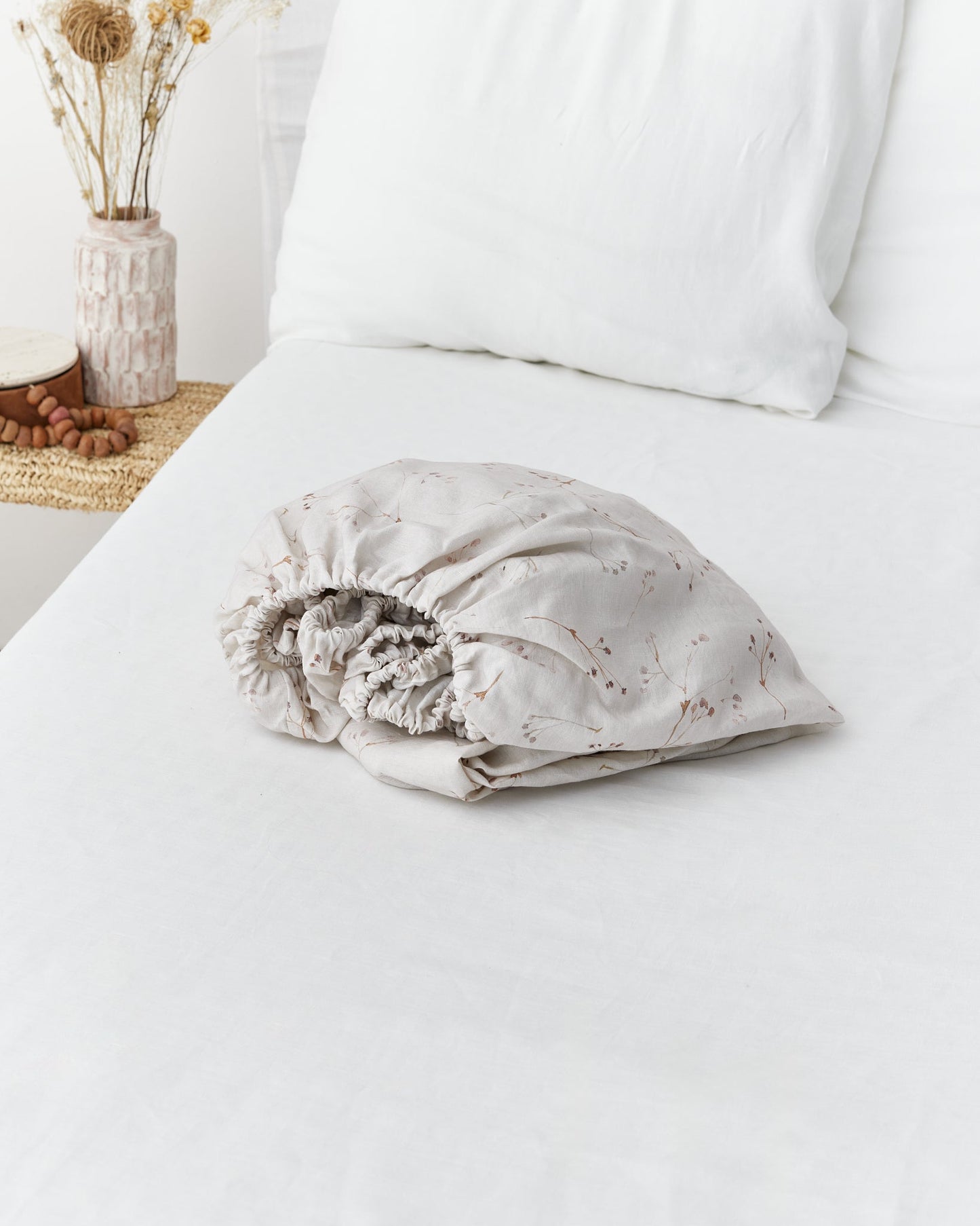 Memory garden print linen sheet set (4 pcs)