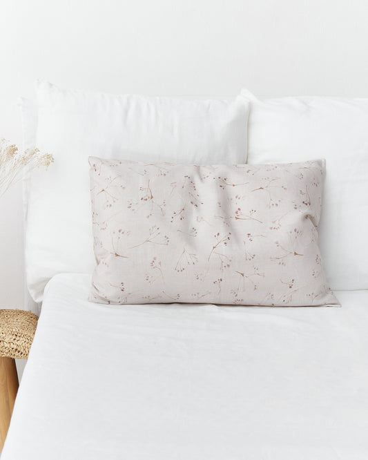 Memory garden print linen pillowcase