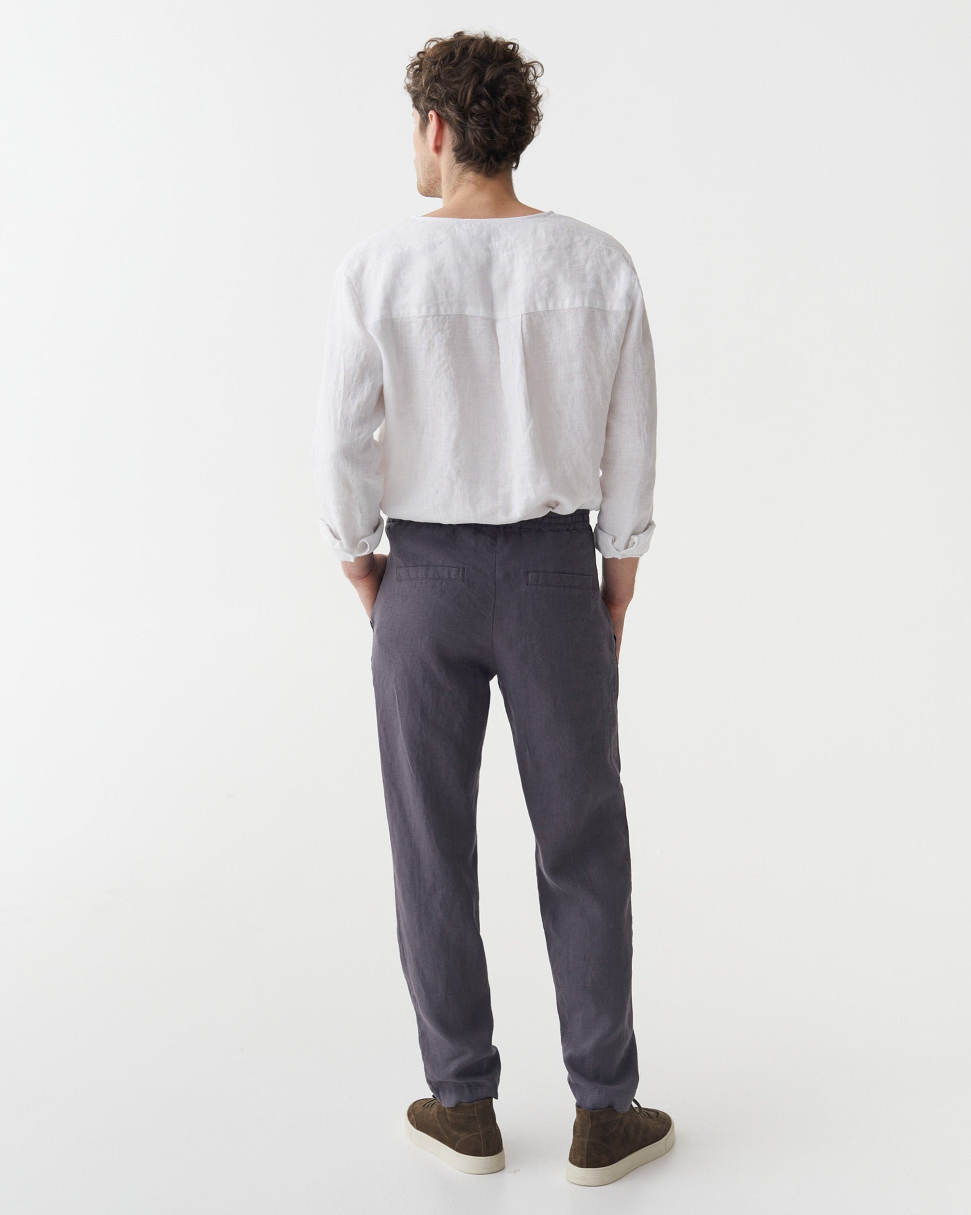 Men's Linen Pants BREMER in Anthracite | MagicLinen