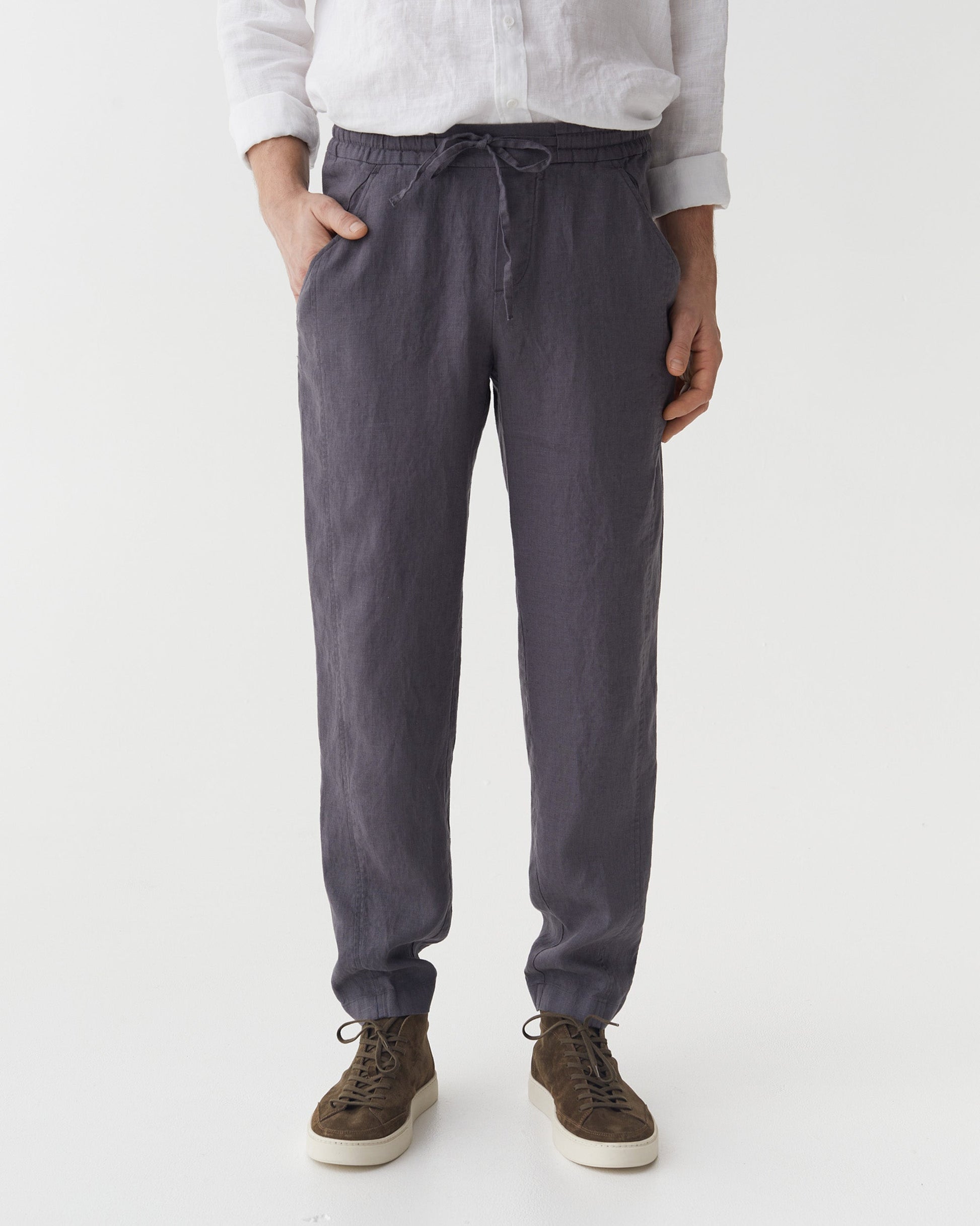 Men's Linen Pants BREMER in Anthracite | MagicLinen