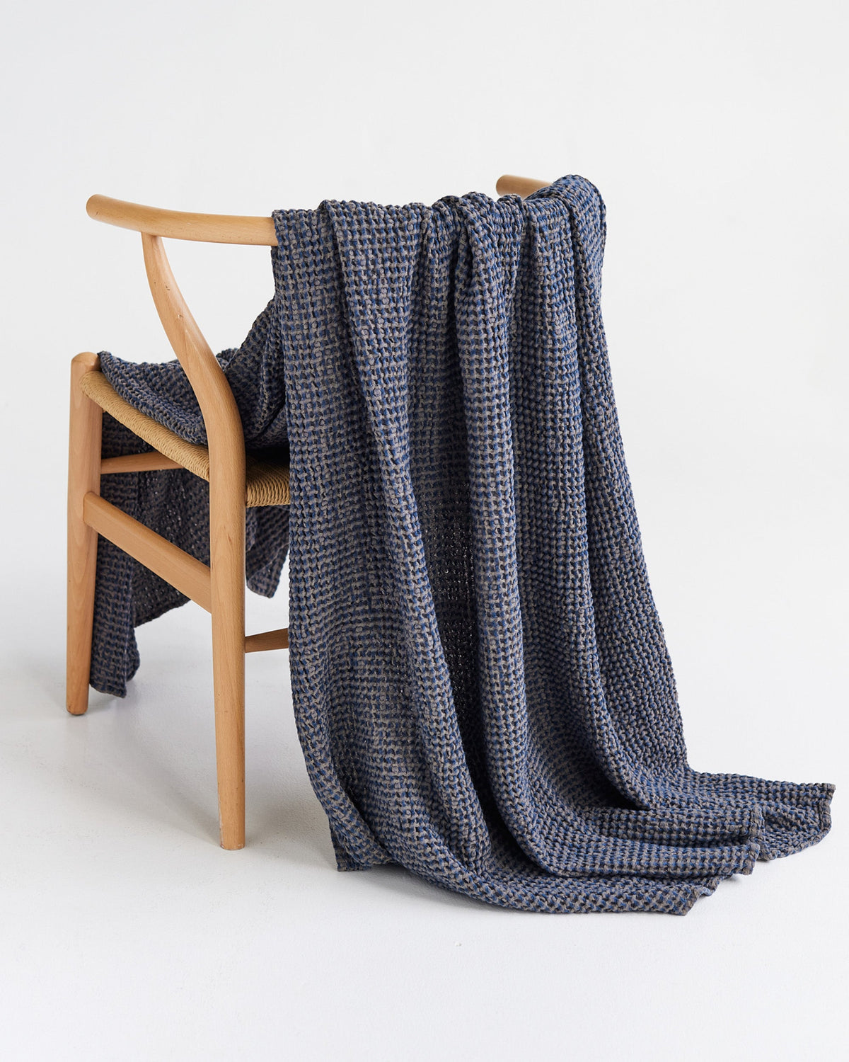 Midnight bronze waffle throw blanket