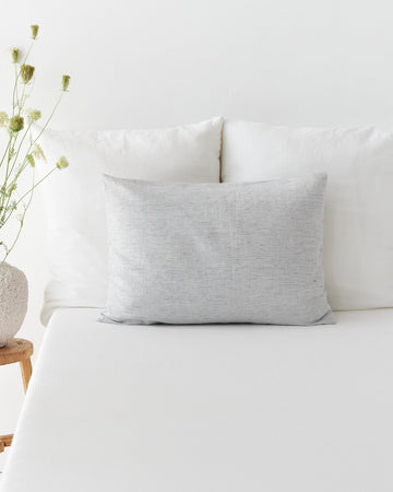 Pinstripe black linen pillowcase