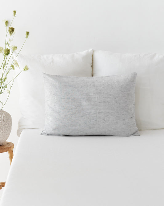 Pinstripe black linen pillowcase