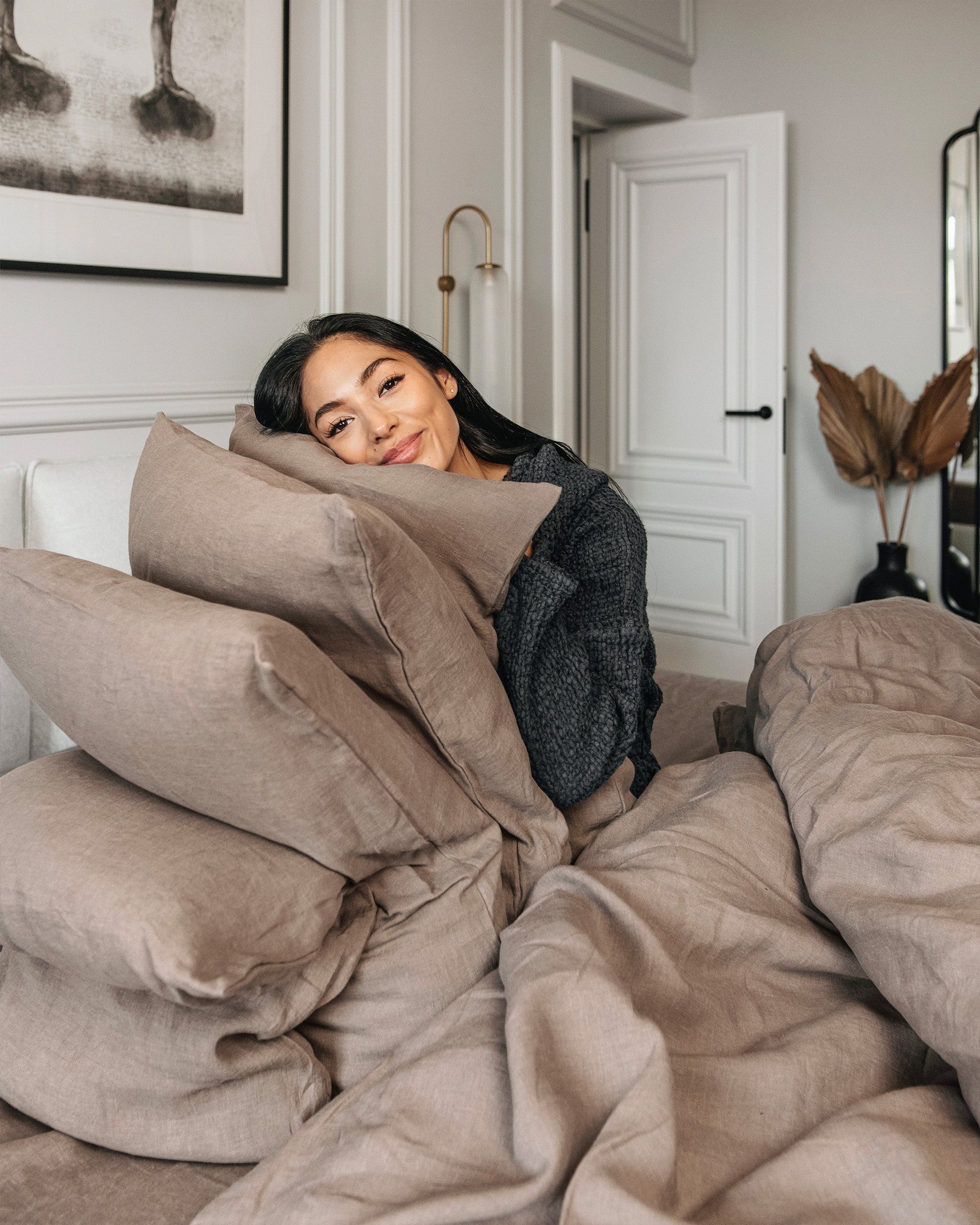 Mocha Linen Duvet Cover | MagicLinen