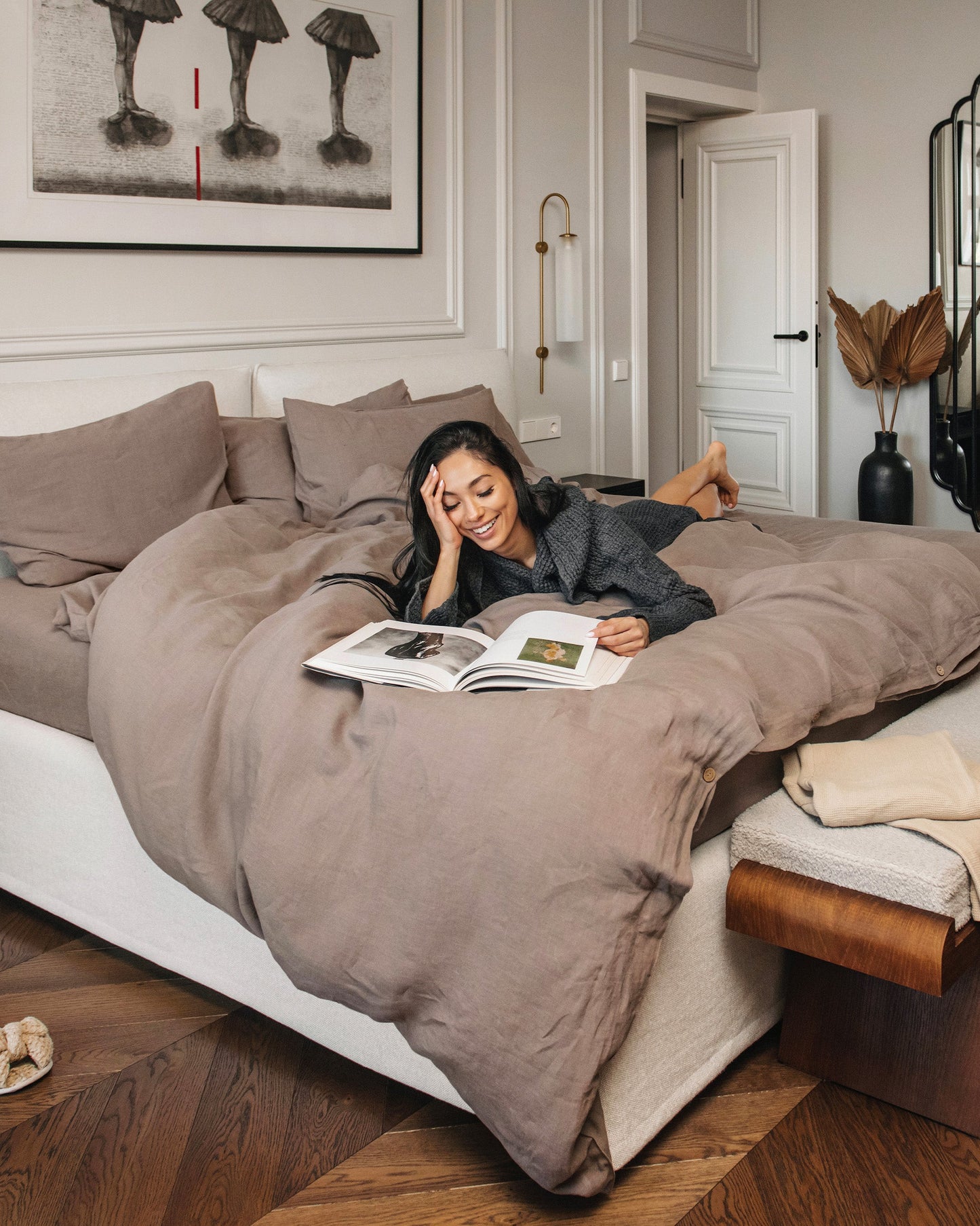 Mocha Linen Duvet Cover | MagicLinen