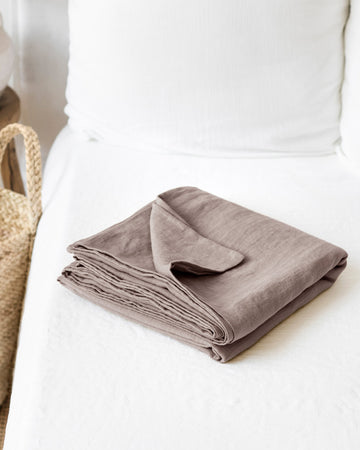 Mocha linen flat sheet