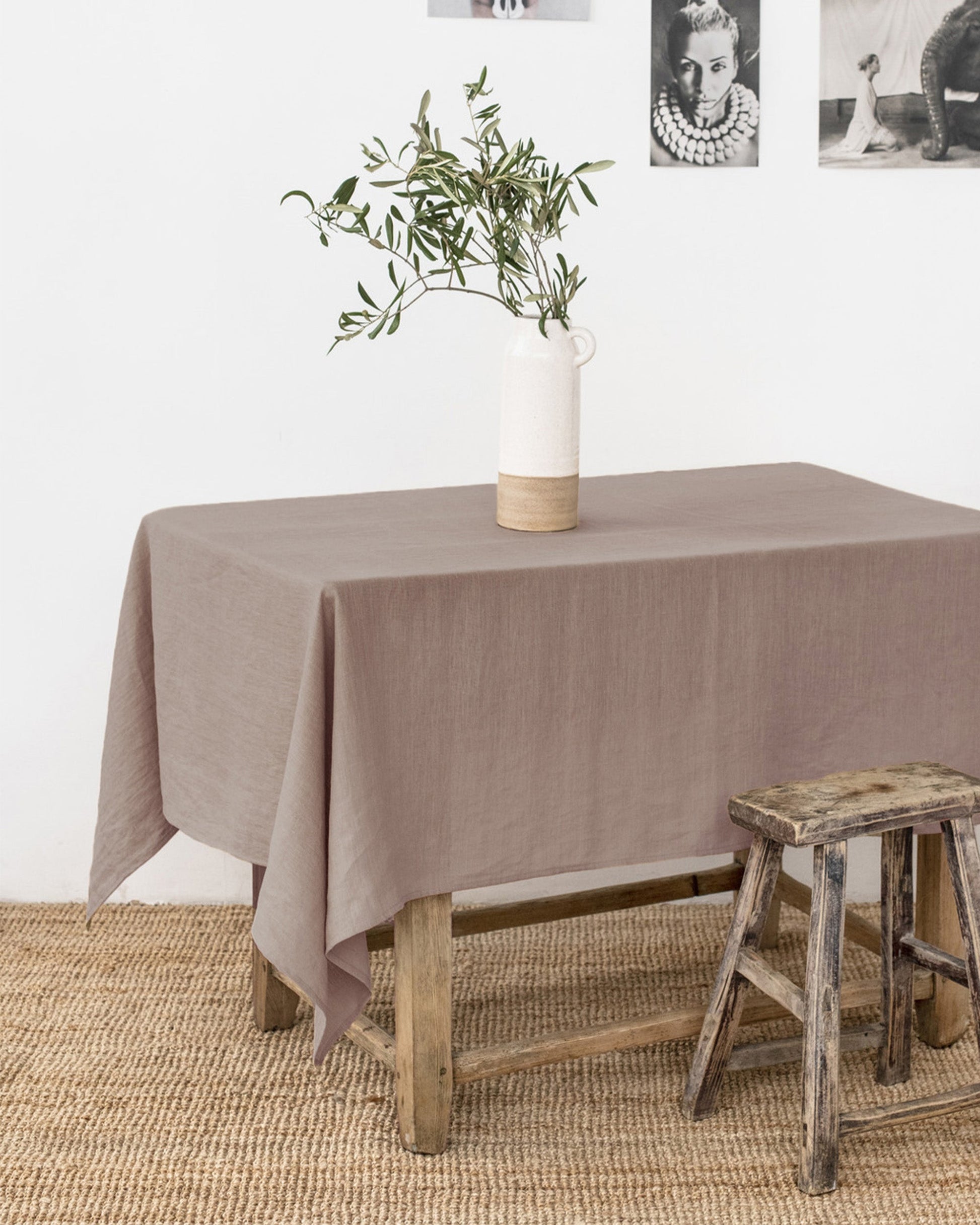 Mocha Linen Tablecloth | MagicLinen