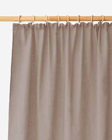 Mocha Pencil pleat linen curtain panel (1 pcs)