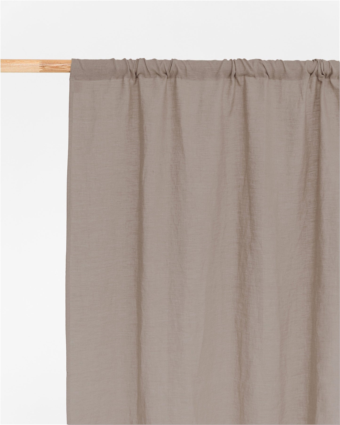 Rod Pocket Linen Curtain Panel in Mocha | Magiclinen