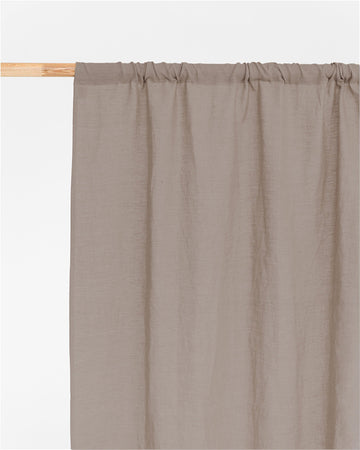Rod Pocket Linen Curtain Panel in Mocha | Magiclinen