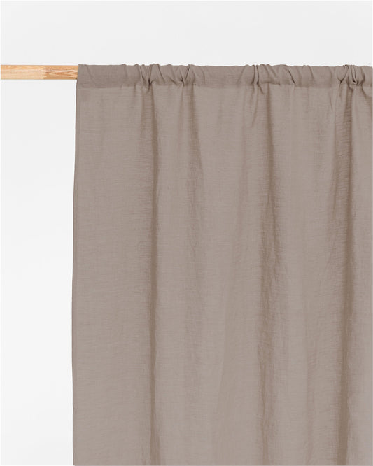Rod Pocket Linen Curtain Panel in Mocha | Magiclinen