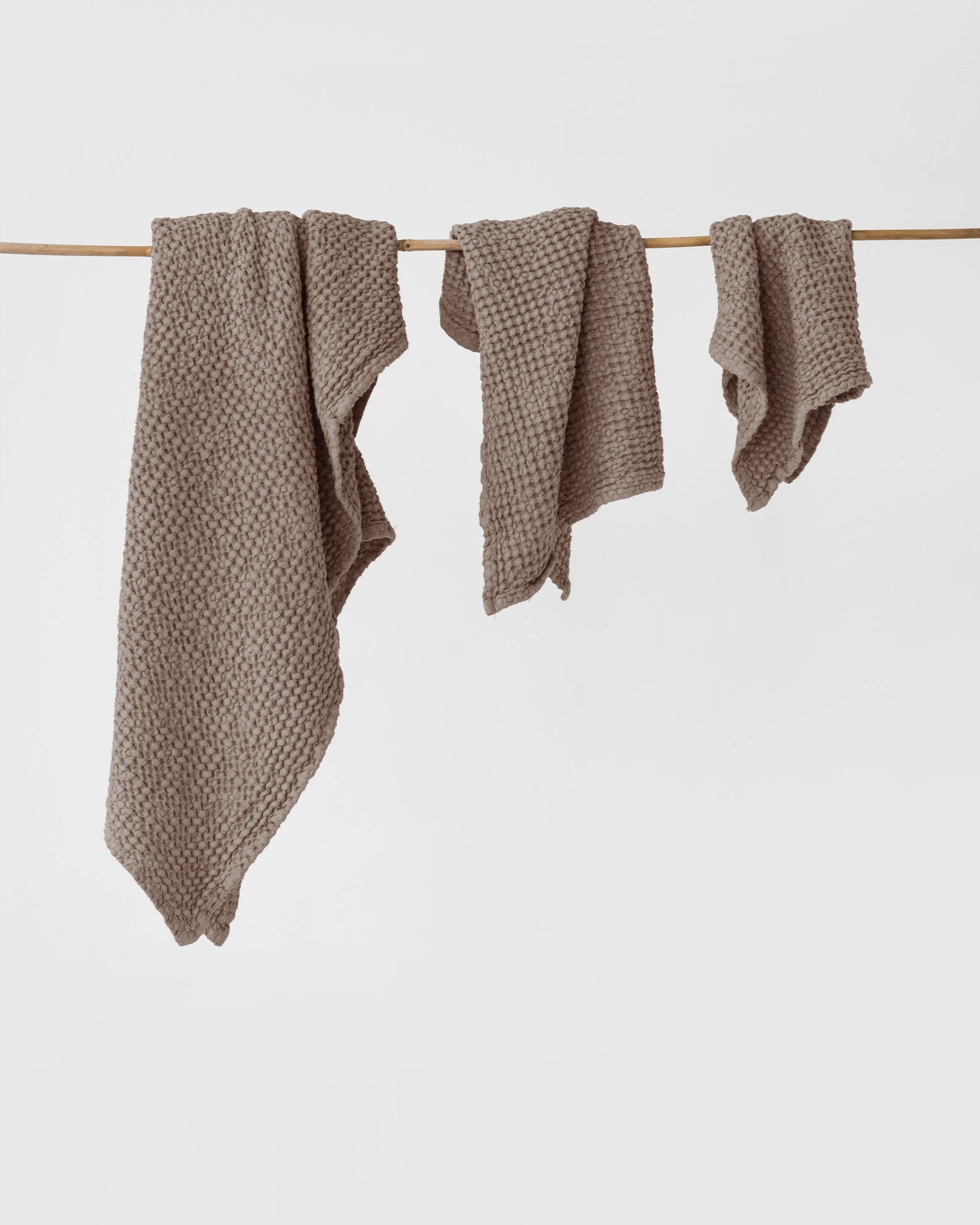 Mocha waffle Linen Towel Set | MagicLinen
