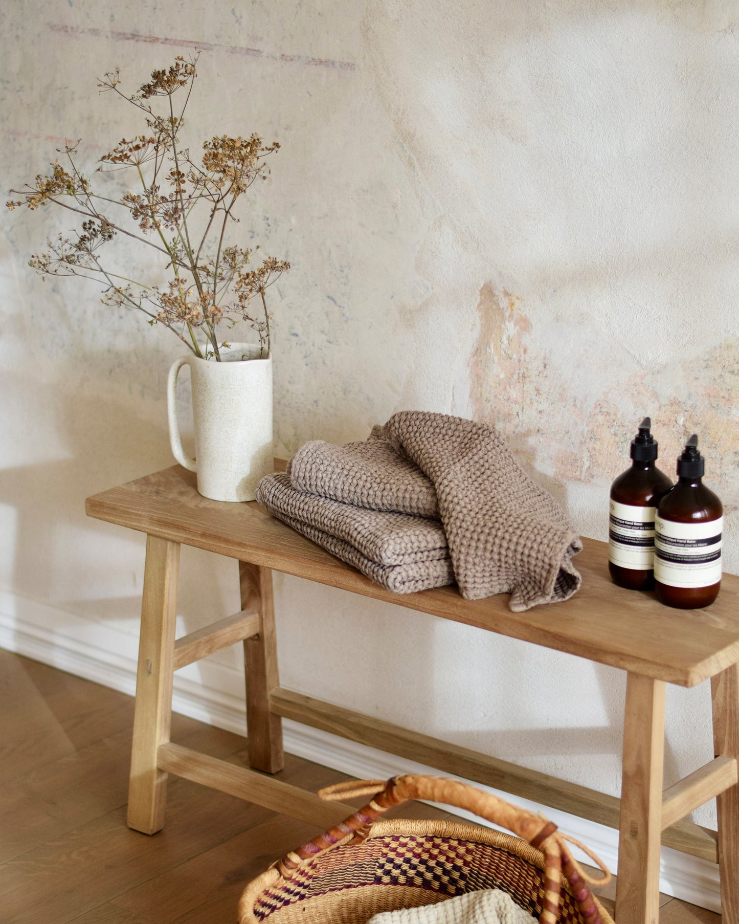 Mocha waffle towel set (3 pcs)