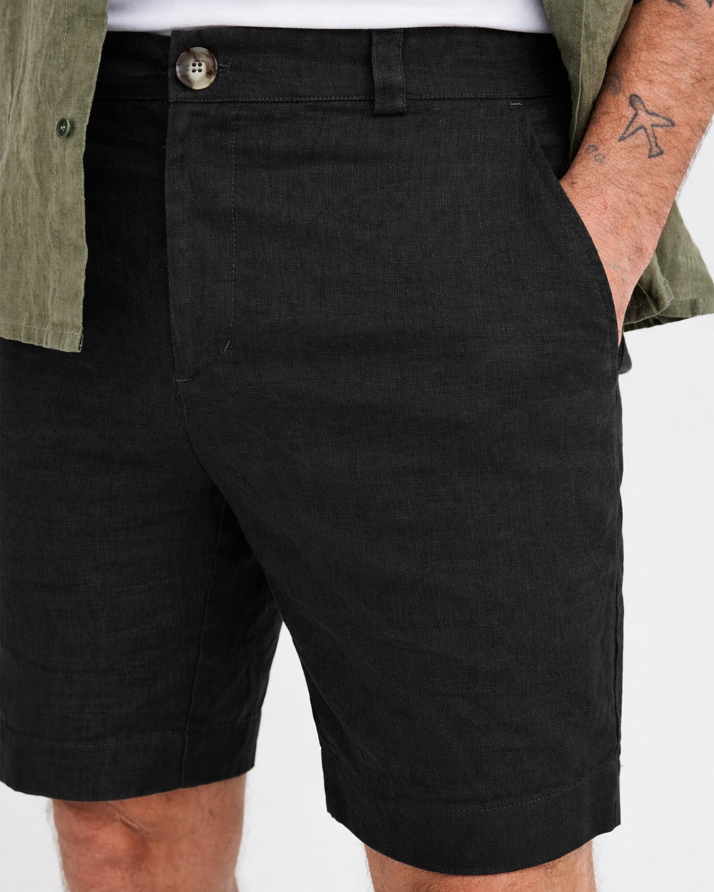 Men's Linen Shorts MONTREAL in Black