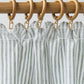 Pencil Pleat Linen Curtain Panel in Striped in Forest Green | Magiclinen