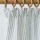 Pencil Pleat Linen Curtain Panel in Striped in Forest Green | Magiclinen