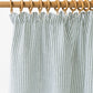 Pencil Pleat Linen Curtain Panel in Striped in Forest Green | Magiclinen
