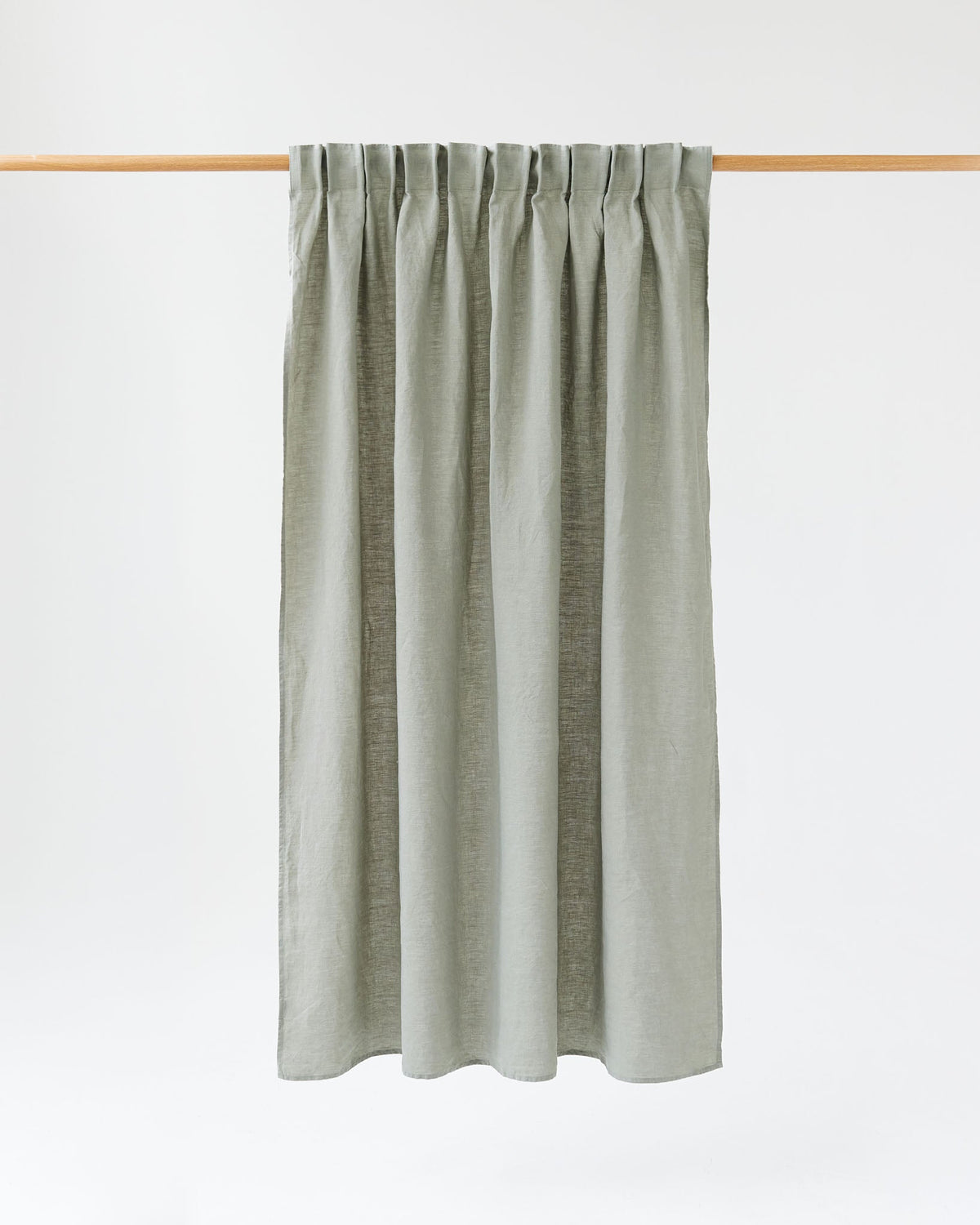 Pencil pleat linen curtain panel (1 pcs) in Calm sage