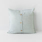 Deco Pillow Cover With Buttons in Striped in Forest Green | MagicLinen